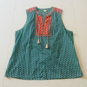 J. Crew Sleeveless Top - Teal and Pink